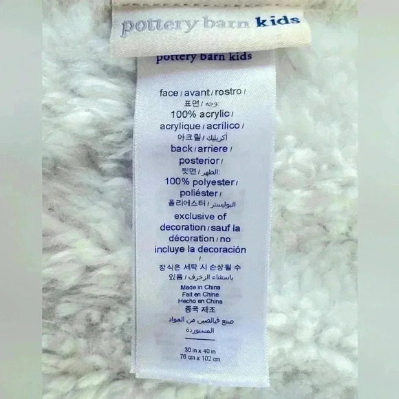 Pottery Barn Kids The Snuggle is Real Baby Blanket, Stroller Blanket, Ivory. - Picture 5 of 7